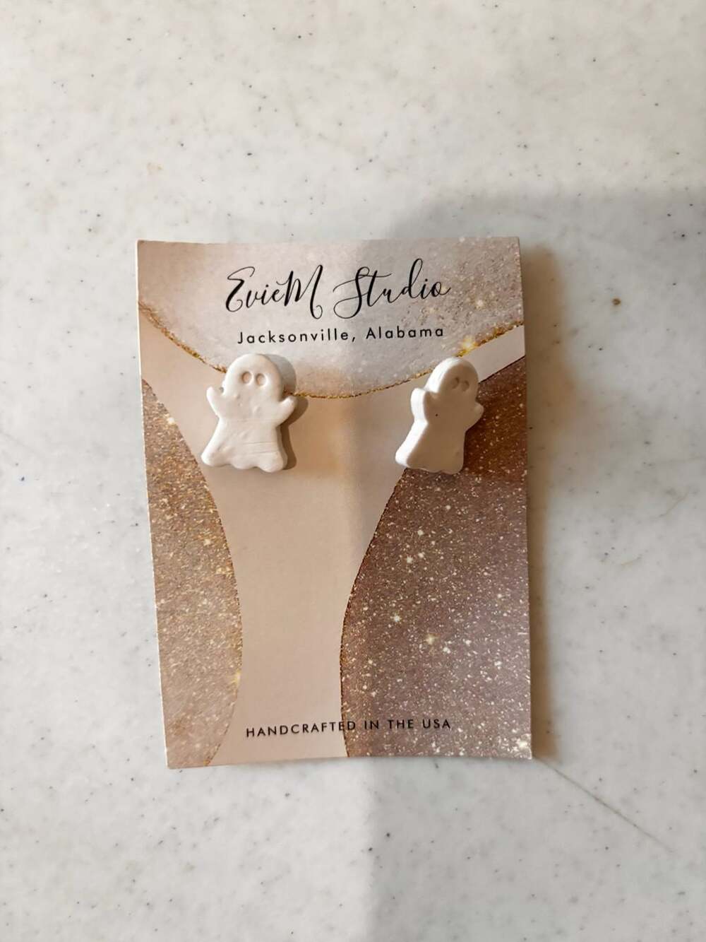 EvieM Studio Halloween Ghost Polymer Clay Stud Earrings